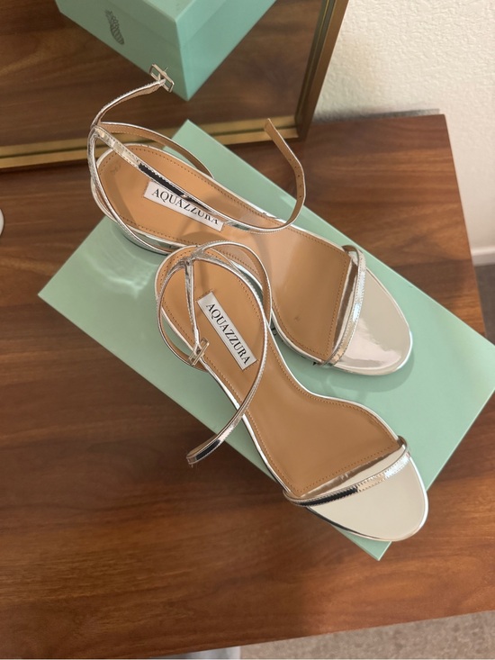 Aquazzura Shoes - Aquazzura Metallic Silver Olie Open toe sandals (size 9)